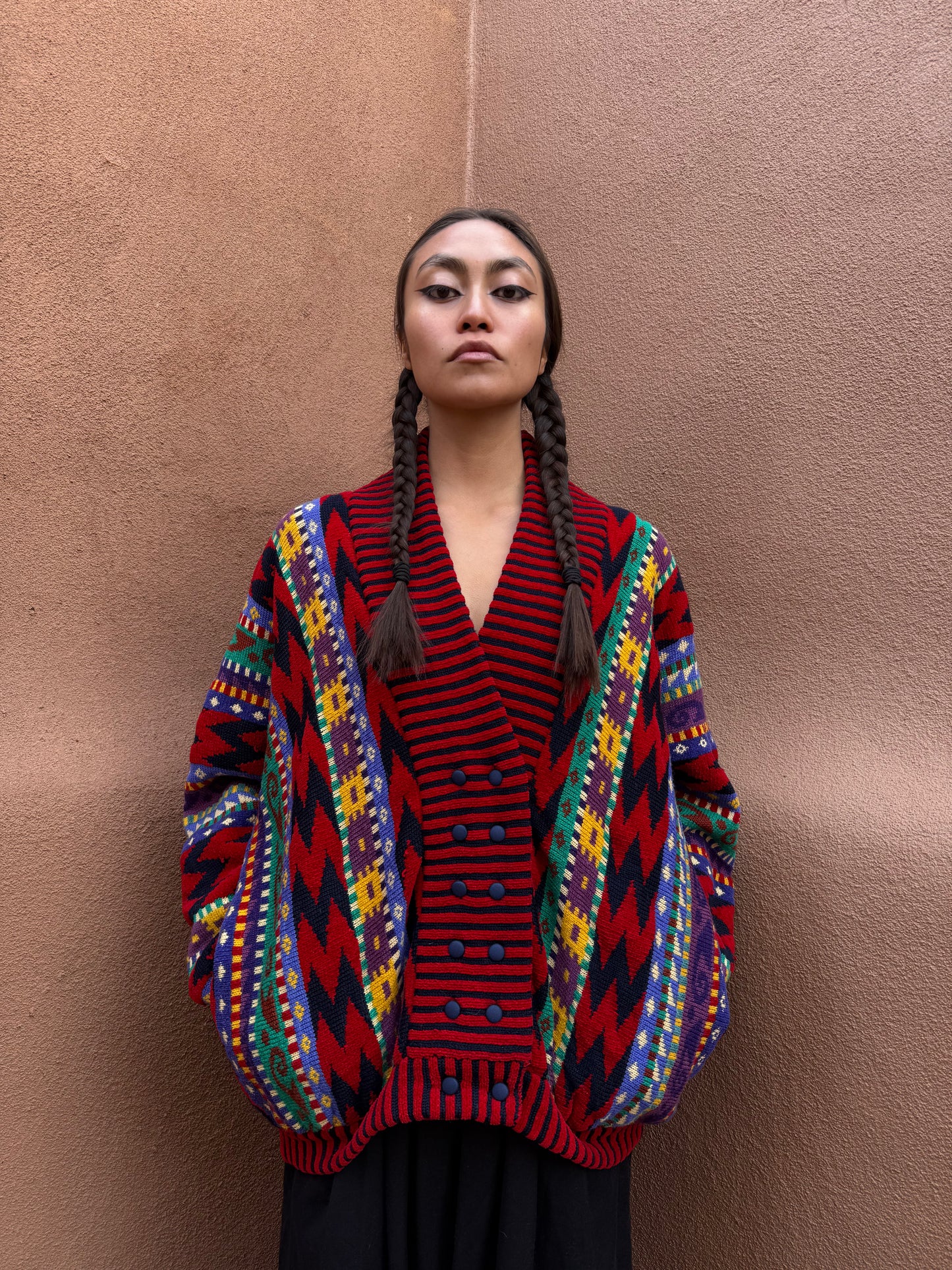 Vintage 80s Geo Cardigan Sweater