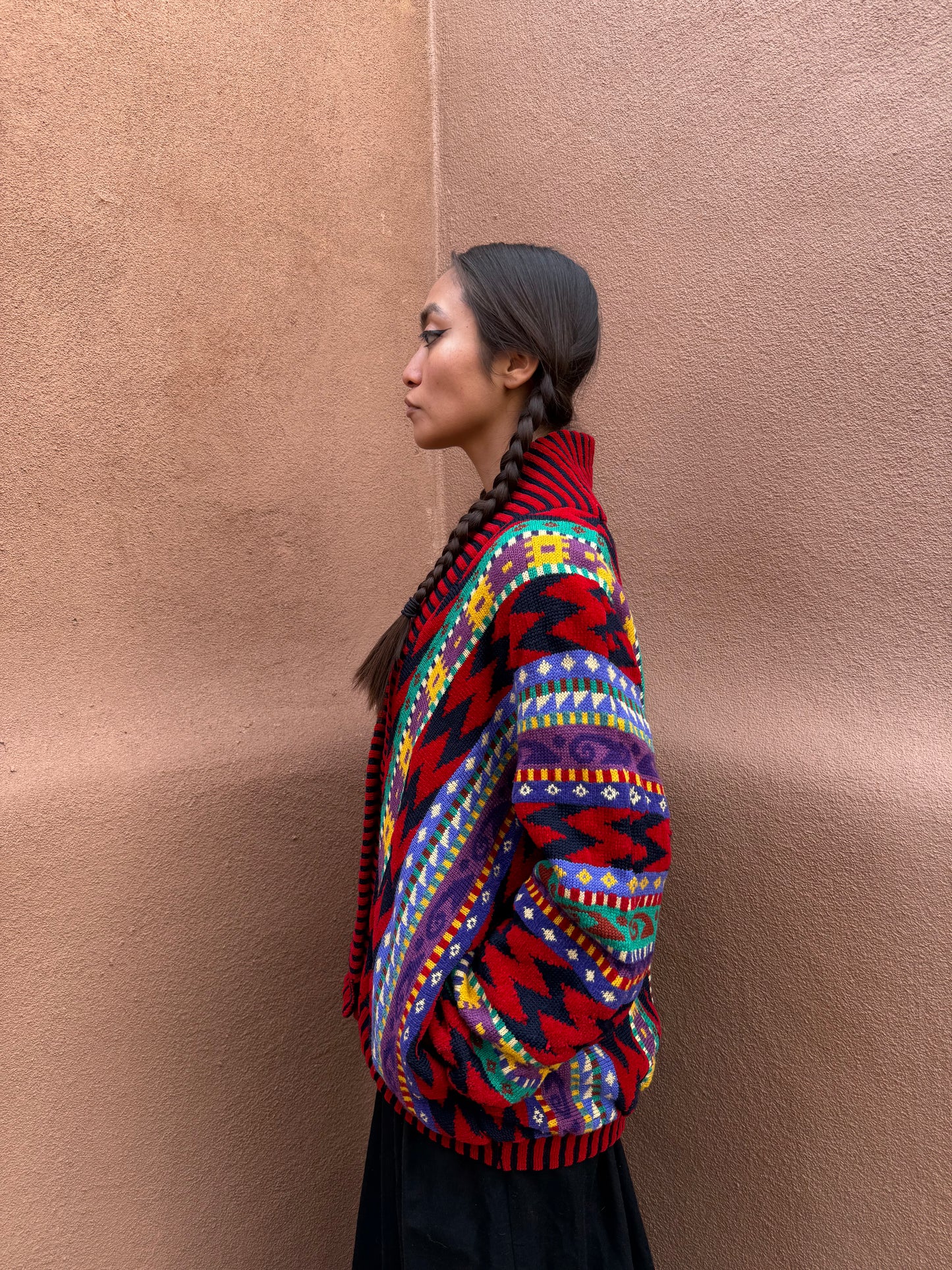 Vintage 80s Geo Cardigan Sweater