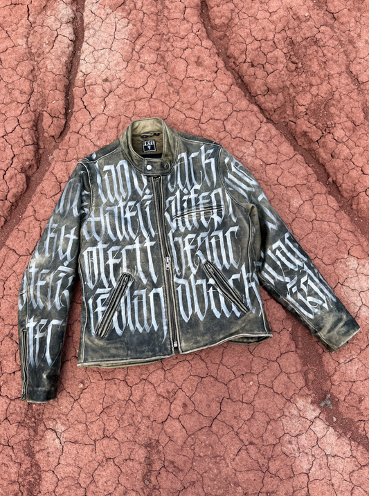 Upcycled Vintage Leather Jacket by Diné Artist Blythe Marino