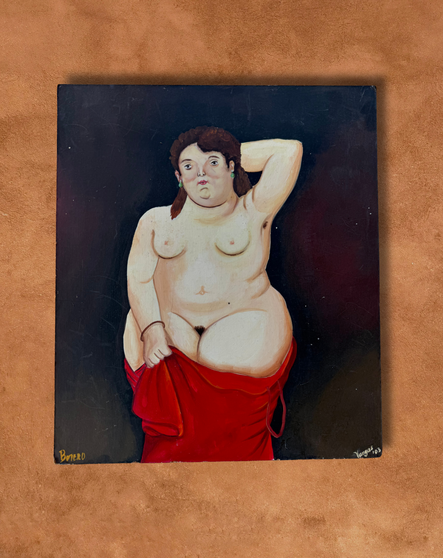 Vintage Painting on Pressboard