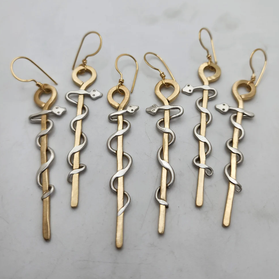 Neoancient Cadeceus Earrings