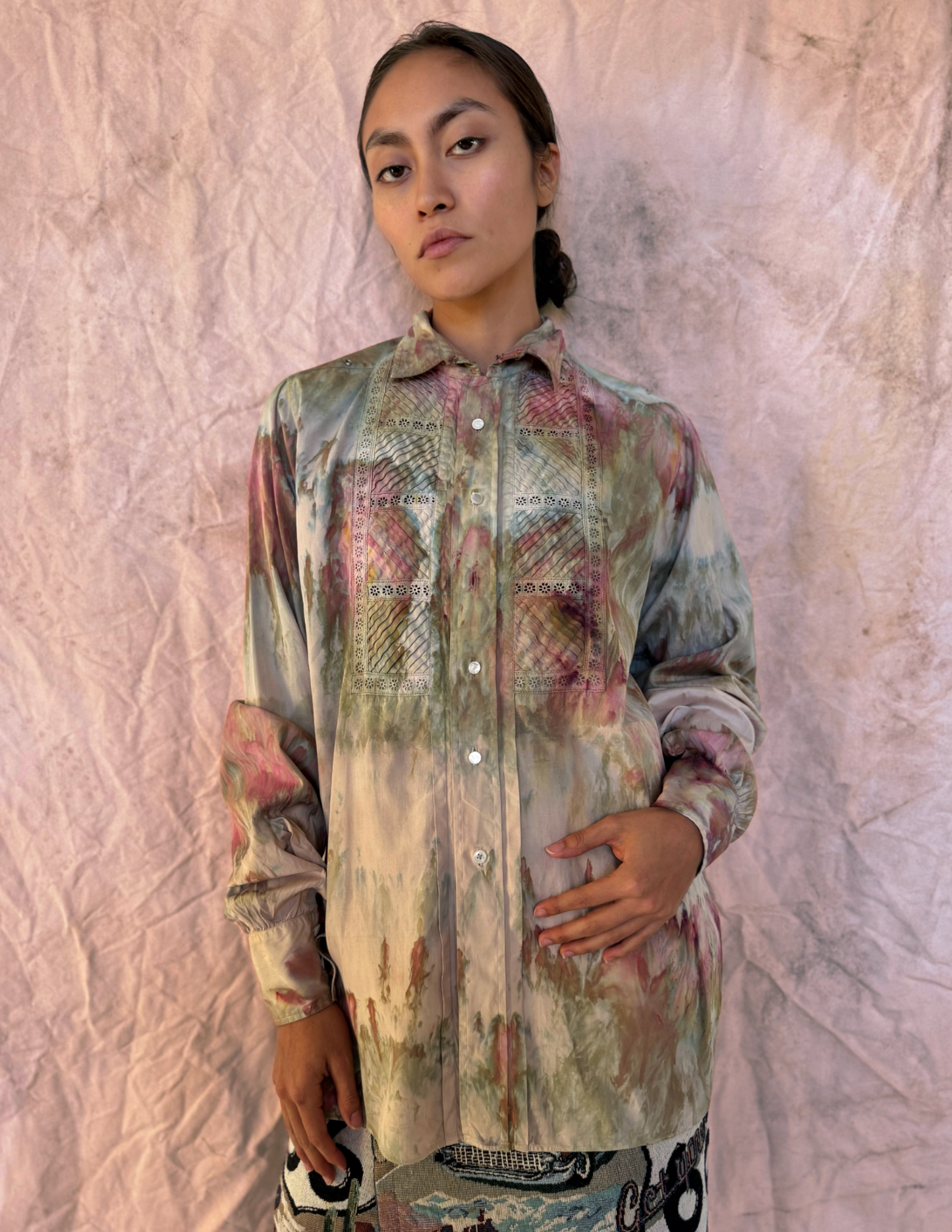 Upcycled Vintage Hollywood Shirt — Desert Bloom