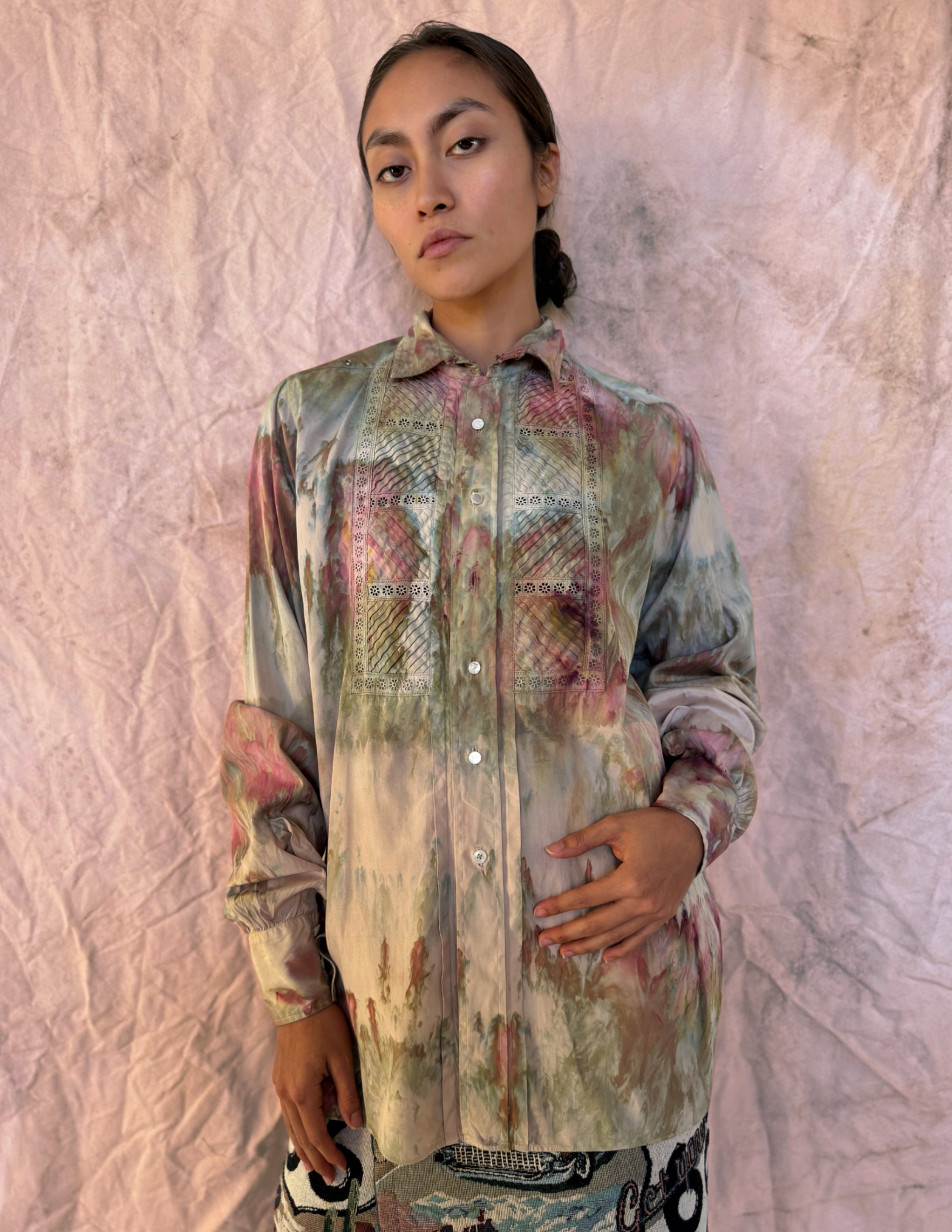 Upcycled Vintage Hollywood Shirt — Desert Bloom