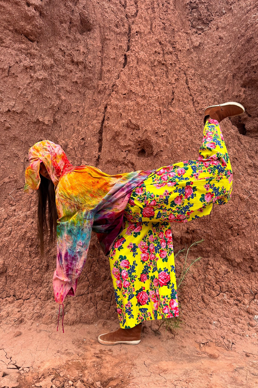 + Limited Edition Wide Leg Pant - Yellow Sáanii Rose +
