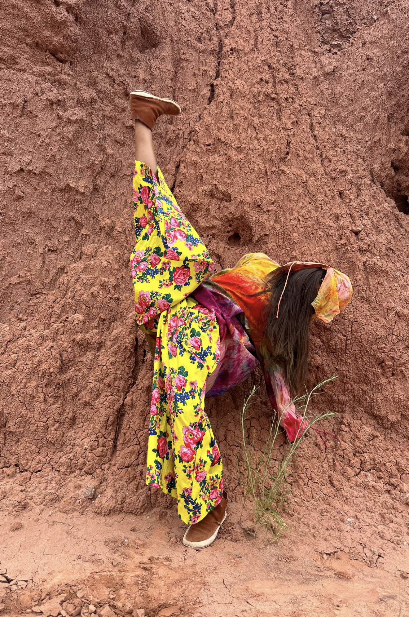 + Limited Edition Wide Leg Pant - Yellow Sáanii Rose +