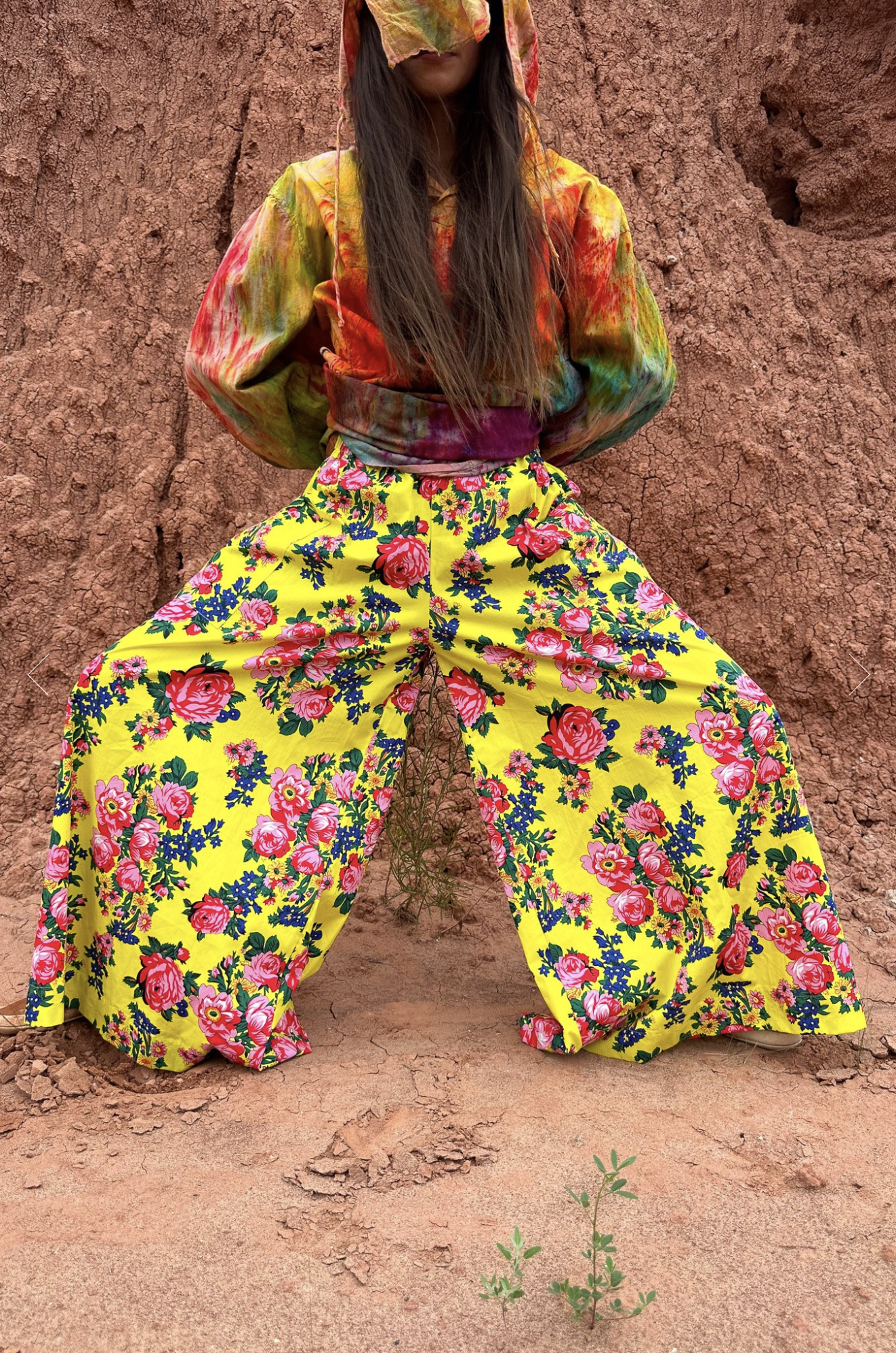 + Limited Edition Wide Leg Pant - Yellow Sáanii Rose +