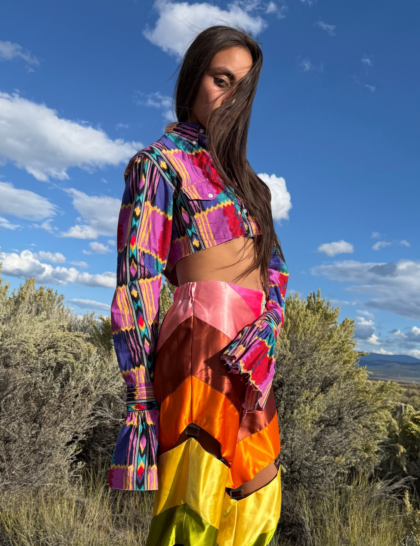 Upcycled Vintage Cropped Western Shirt