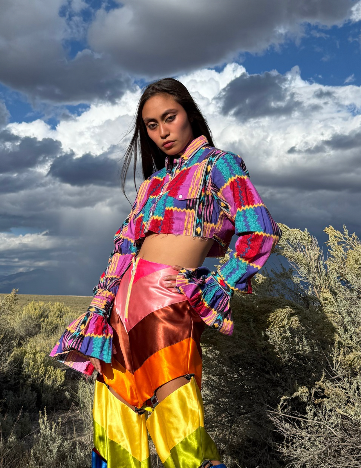 Upcycled Vintage Cropped Western Shirt