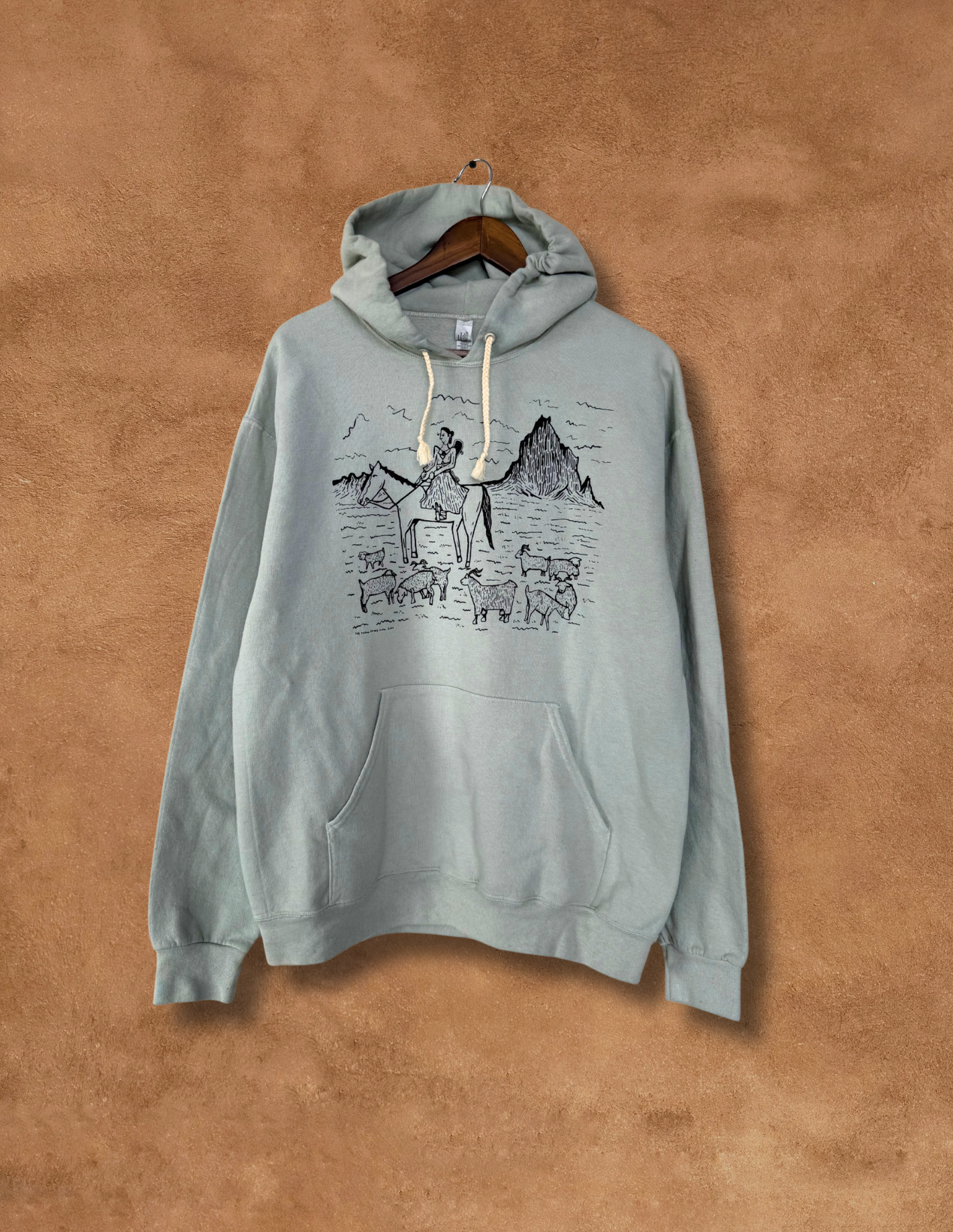 "Sheep Herders Special" Hoodie by Shawnshine Harrison- Sage Mesa