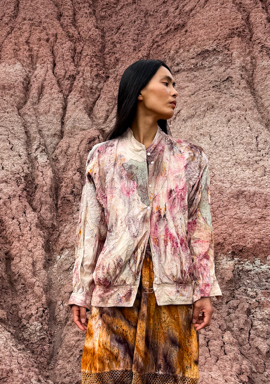 Upcycled Vintage 80s Silk Appliqué Jacket